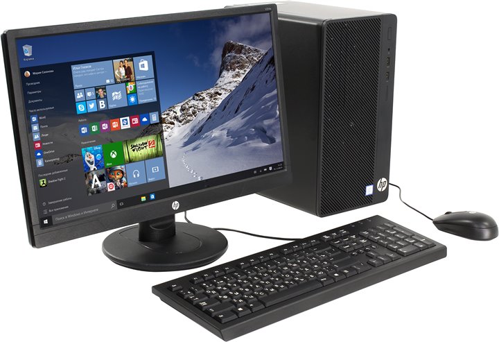 Product image - HP Desktop 290MT G2 i5-7500, Intel HD graphic 630, 3.4GHz processor speed, 4GB RAM, 1TB HDD, DVD, USB, HDMI, Gigabit
Ethernet, 18.5" monitor, Kbd + Mouse, Win 10 Pro